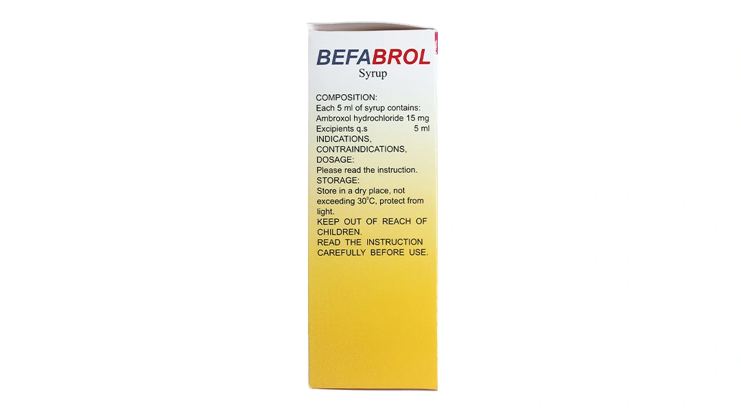 Siro Befabrol 15mg/5ml tan đàm trong bệnh lý hô hấp (20 gói x 5ml) - 3