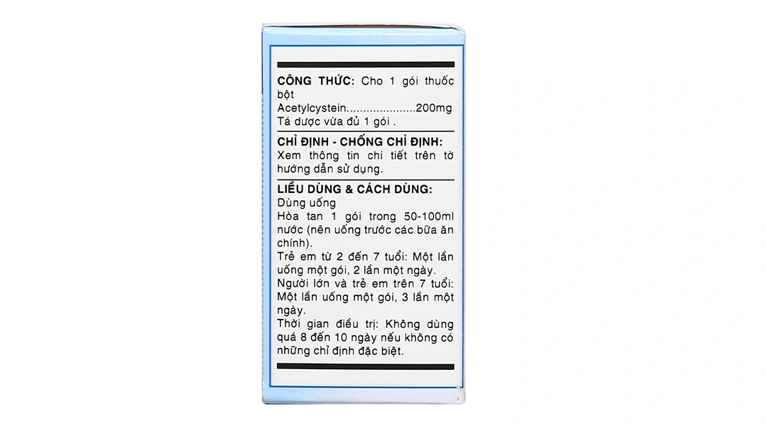 Thuốc bột Acitys 200mg trị rối loạn tiết dịch hô hấp hộp 30 gói - 2