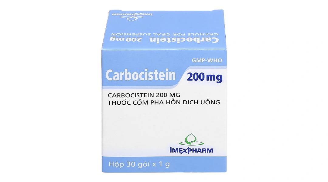 Cốm pha hỗn dịch uống Carbocistein Imexpharm 200mg giúp tan đàm (30 gói x 1 g) - 1
