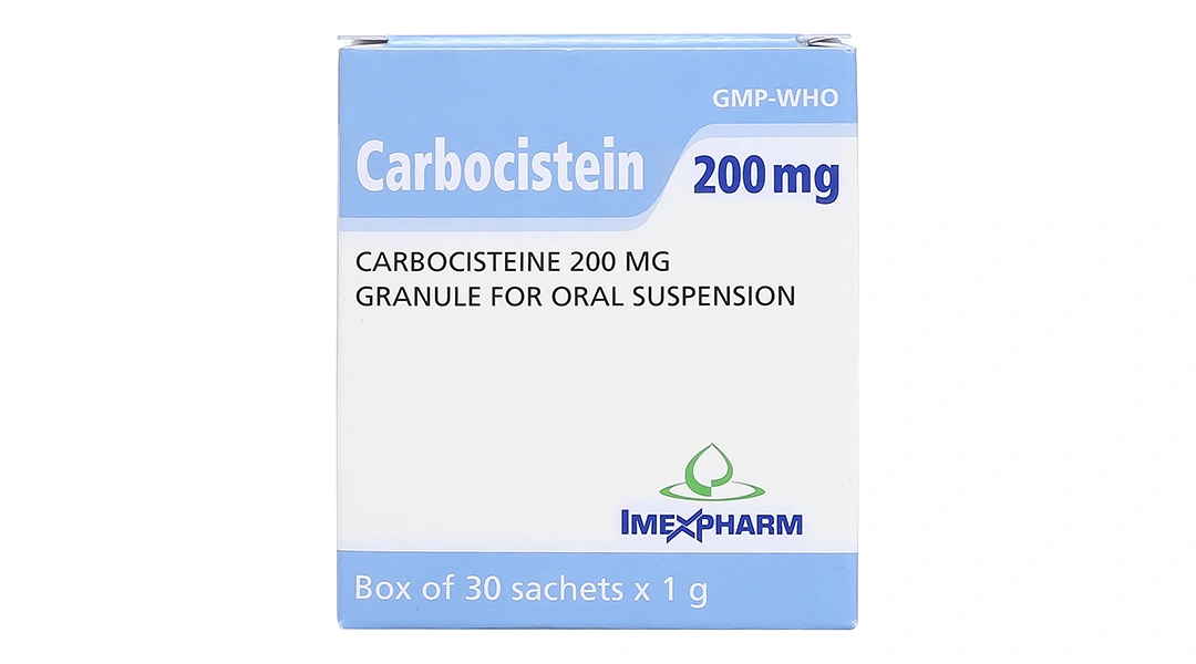 Cốm pha hỗn dịch uống Carbocistein Imexpharm 200mg giúp tan đàm (30 gói x 1 g) - 2