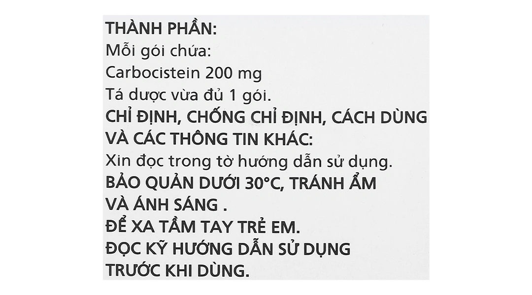 Cốm pha hỗn dịch uống Carbocistein Imexpharm 200mg giúp tan đàm (30 gói x 1 g) - 5