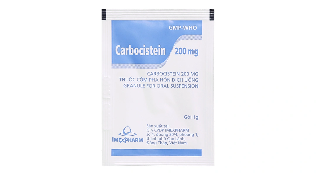 Cốm pha hỗn dịch uống Carbocistein Imexpharm 200mg giúp tan đàm (30 gói x 1 g) - 6