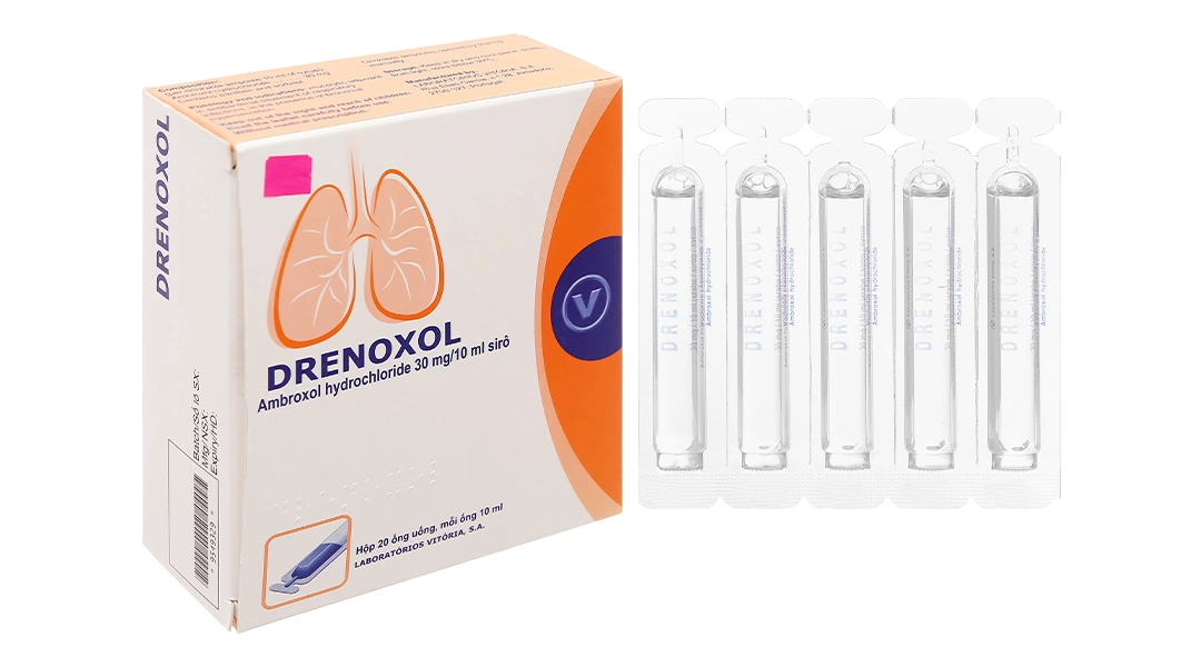 Siro Drenoxol 30mg/10ml trị rối loạn tiết dịch hô hấp (20 ống x 10ml) - 