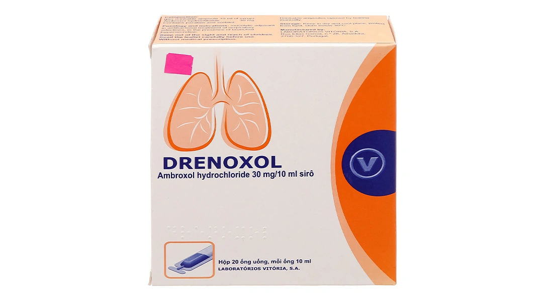 Siro Drenoxol 30mg/10ml trị rối loạn tiết dịch hô hấp (20 ống x 10ml) - 1