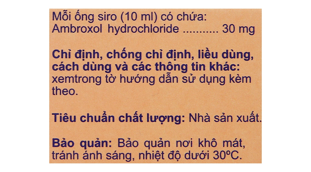 Siro Drenoxol 30mg/10ml trị rối loạn tiết dịch hô hấp (20 ống x 10ml) - 5