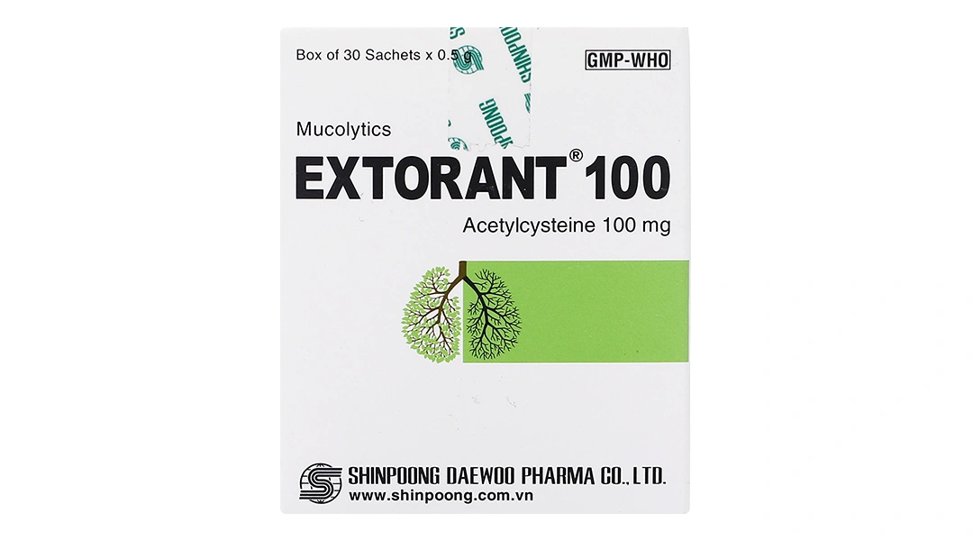 Thuốc cốm Extorant 100 tiêu nhầy trong bệnh lý hô hấp (30 gói x 0.5g) - 2