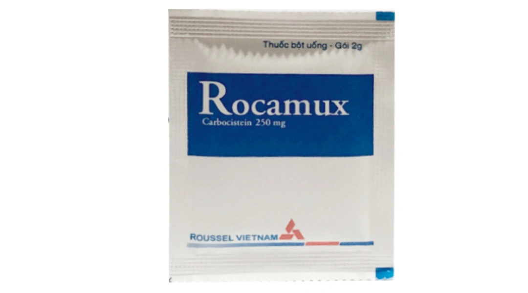 Thuốc bột Rocamux 250mg trị rối loạn tiết dịch hô hấp (20 gói x 2g) - 1