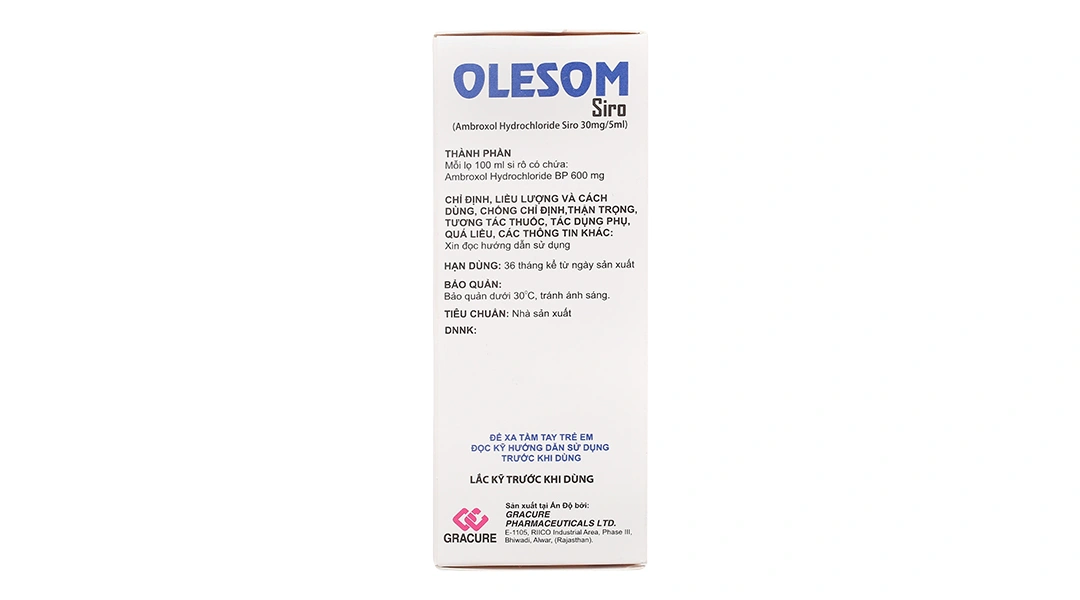 Siro Olesom 30mg/5ml tan đàm trong bệnh lý hô hấp chai 100ml - 2