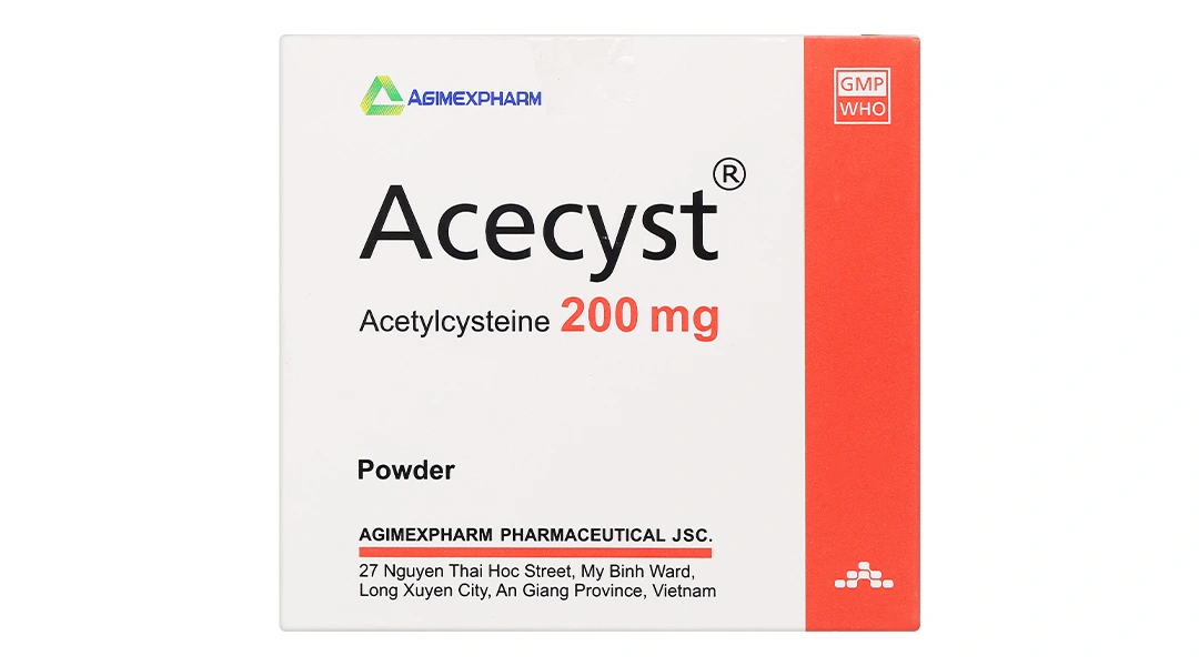 Thuốc bột Acecyst 200mg long đàm, dịu ho trong bệnh lý viêm hô hấp (30 gói x 1.6g) - 1