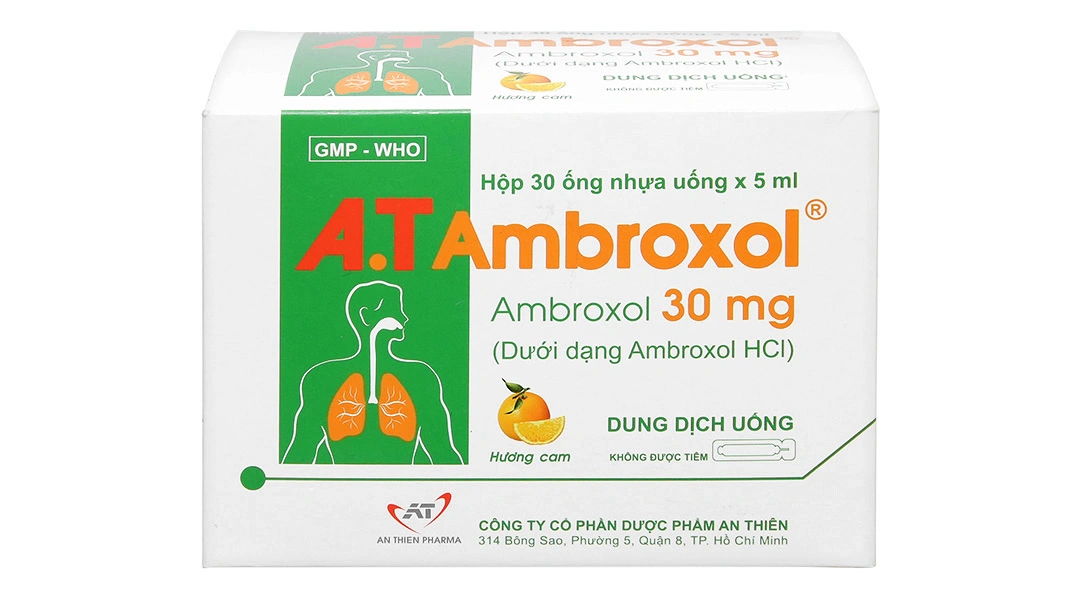 Dung dịch uống A.T Ambroxol tan đàm trong bệnh lý hô hấp (30 ống x 5ml) - 5