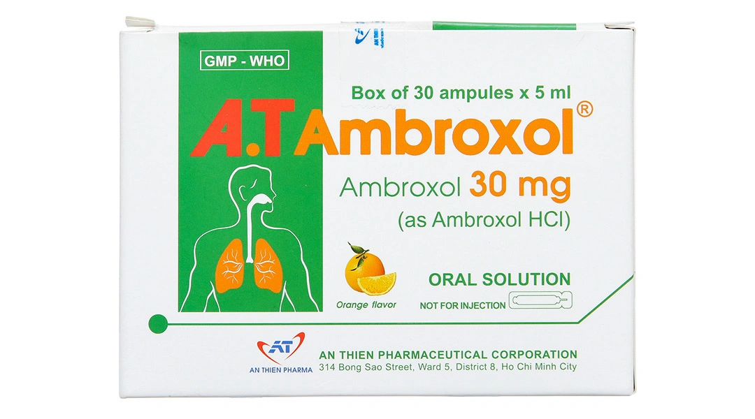 Dung dịch uống A.T Ambroxol tan đàm trong bệnh lý hô hấp (30 ống x 5ml) - 6