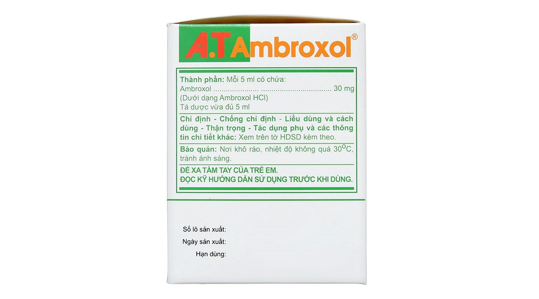 Dung dịch uống A.T Ambroxol tan đàm trong bệnh lý hô hấp (30 ống x 5ml) - 7