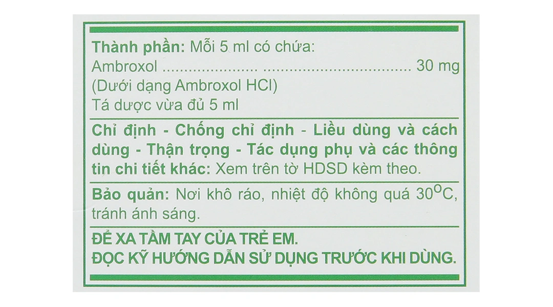 Dung dịch uống A.T Ambroxol tan đàm trong bệnh lý hô hấp (30 ống x 5ml) - 9