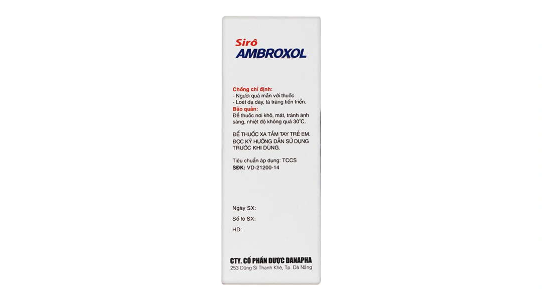 Sirô Ambroxol Danapha 15mg/5ml hỗ trợ trị các rối loạn bài tiết ở phế quản chai 60ml - 3