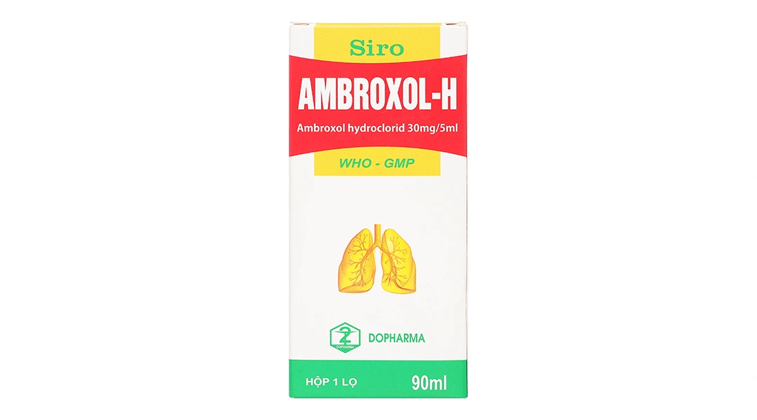 Siro Ambroxol-H 30mg/5ml trị bệnh hô hấp có kèm tăng tiết dịch phế quản chai 90ml - 1