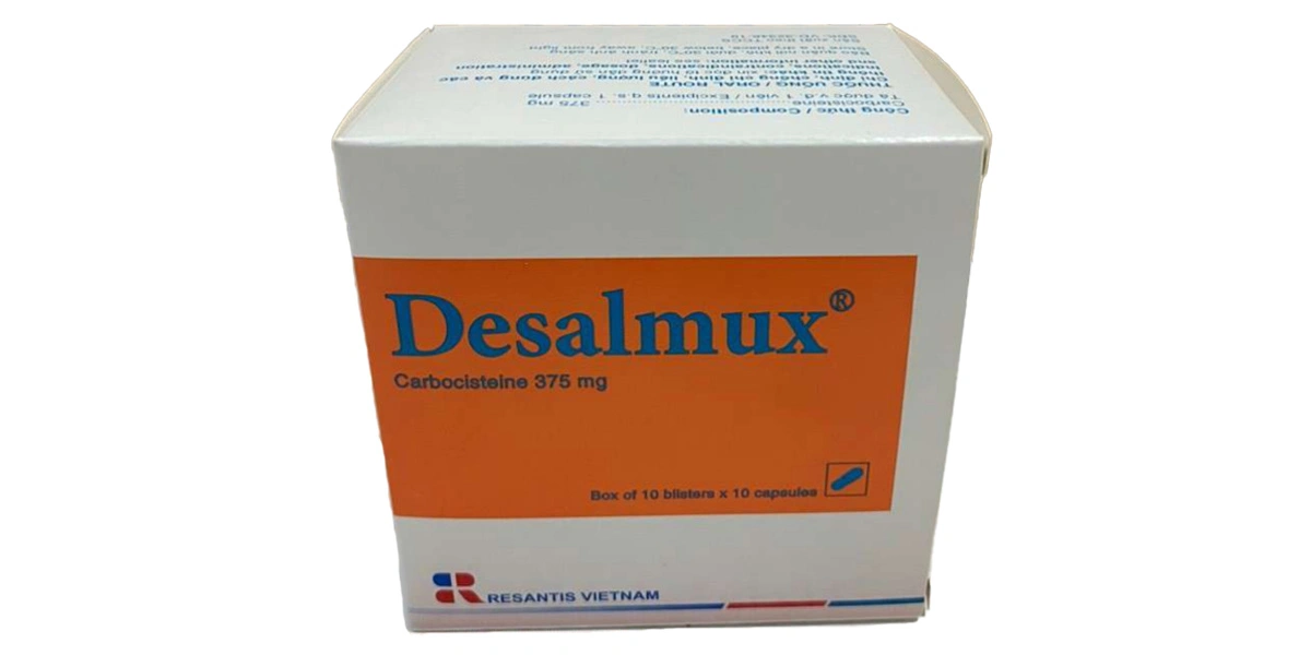 Desalmux 375mg trị các rối loạn về tiết dịch ở các bệnh đường hô hấp (10 vỉ x 10 viên) - 