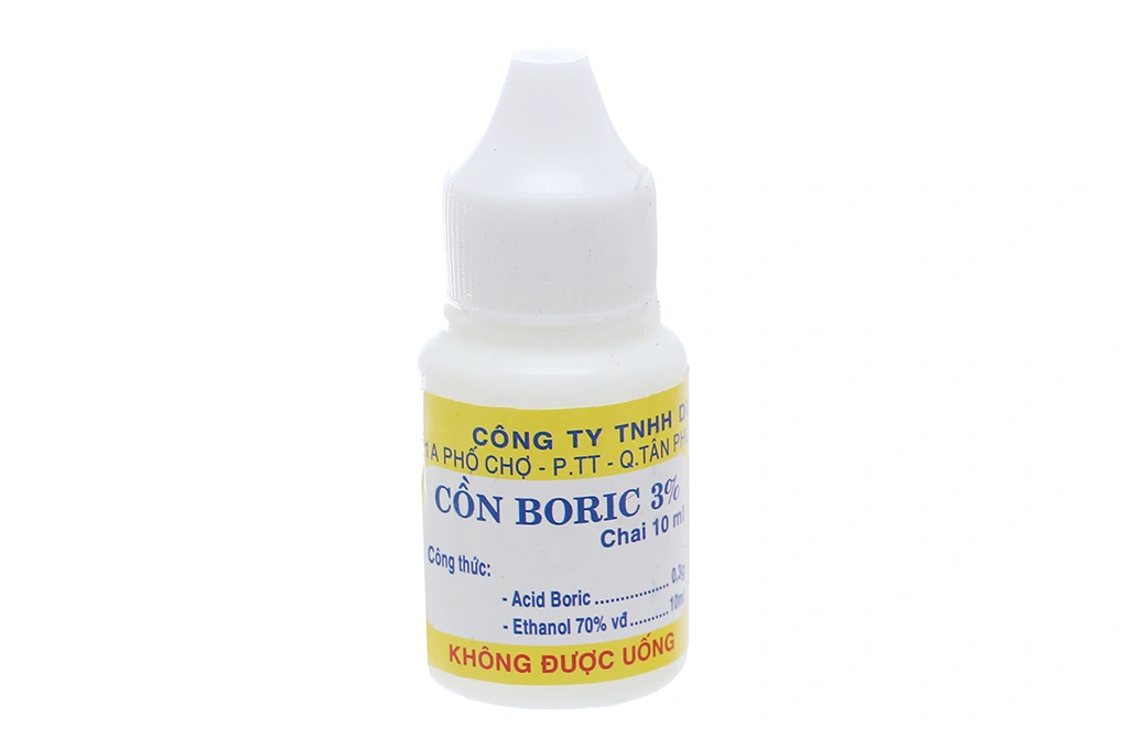 Cồn Boric 3% Nam Việt trị nấm, viêm tai giữa chai 10ml - 