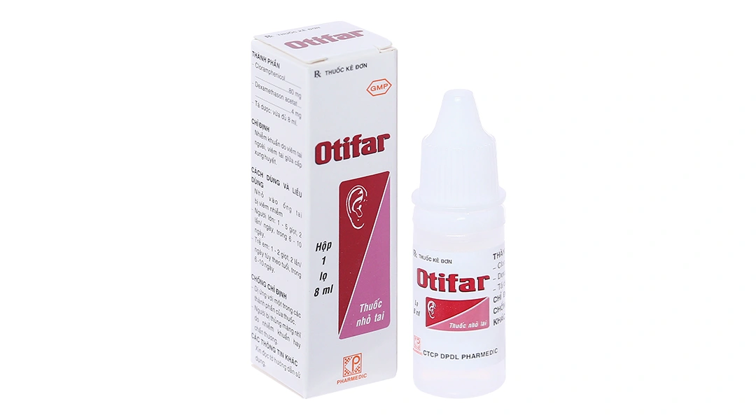 Thuốc nhỏ tai Otifar trị nhiễm khuẩn tai lọ 8ml - 