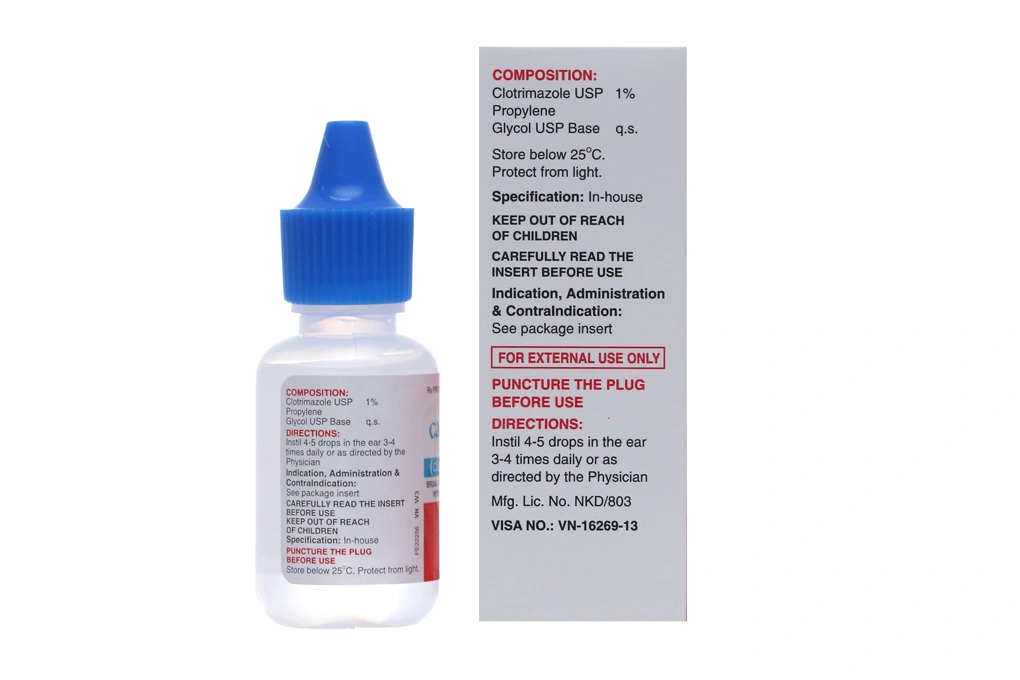 Dung dịch nhỏ tai Candid 1% trị nấm tai chai 15ml - 2