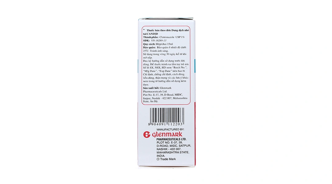 Dung dịch nhỏ tai Candid 1% trị nấm tai chai 15ml - 5