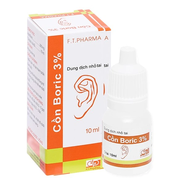 Cồn Boric F.T Pharma 3% phòng viêm tai