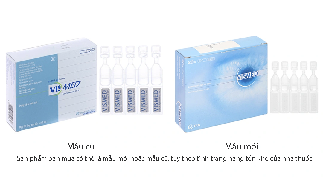 Dung dịch nhỏ mắt Vismed 0.18% bôi trơn mắt, giảm khô mắt (20 ống x 0.3ml) - 