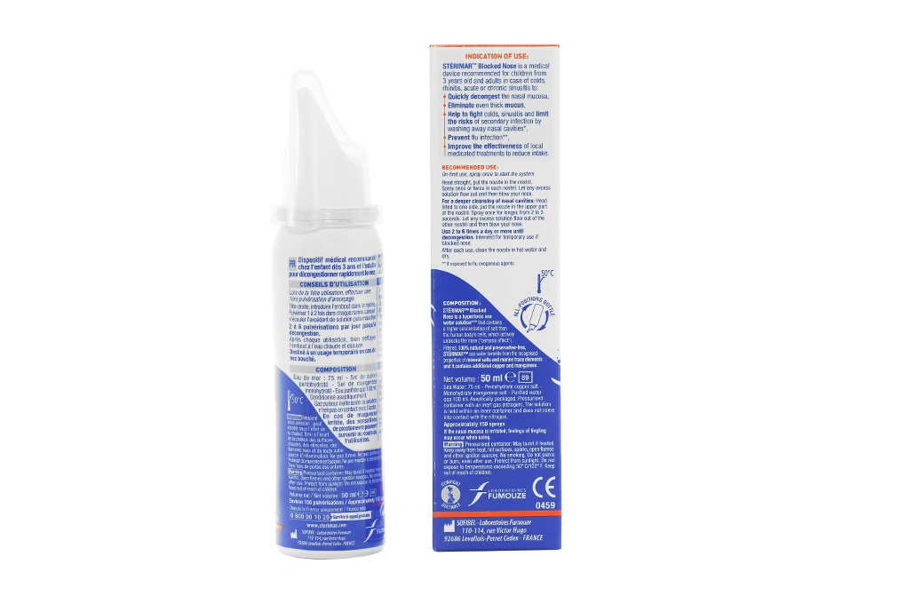 Dung dịch xịt mũi Sterimar Blocked Nose hỗ trợ giảm viêm mũi chai 50ml - 1