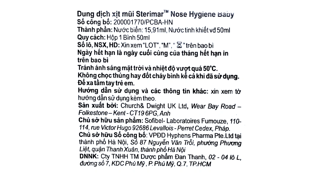 Dung dịch xịt mũi Sterimar Nose Hygiene Baby giảm nghẹt mũi cho bé chai 50ml - 7