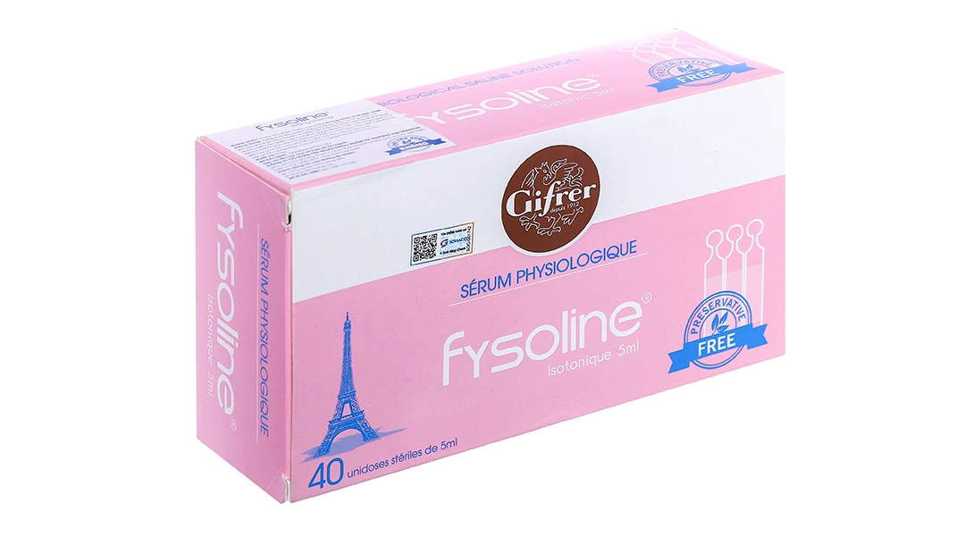 Nước muối sinh lý Fysoline đẳng trương làm sạch mắt, mũi (40 ống x 5ml) - 1