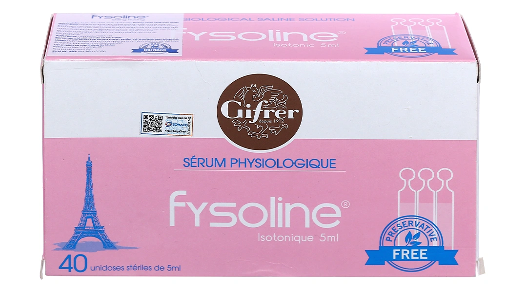 Nước muối sinh lý Fysoline đẳng trương làm sạch mắt, mũi (40 ống x 5ml) - 2