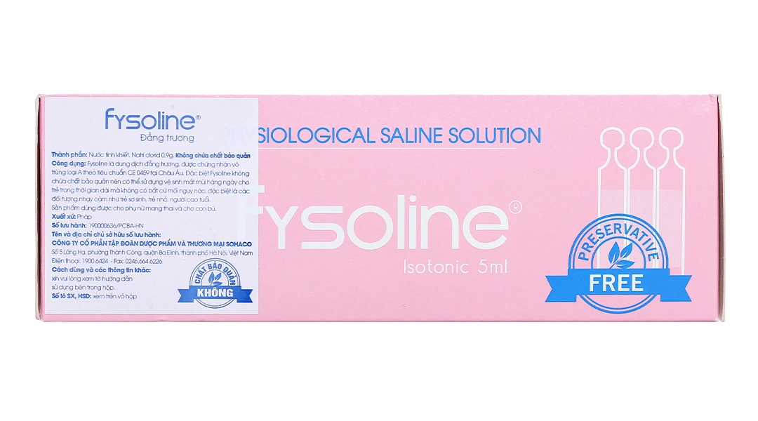 Nước muối sinh lý Fysoline đẳng trương làm sạch mắt, mũi (40 ống x 5ml) - 4