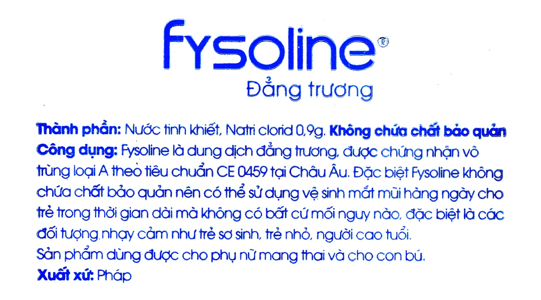 Nước muối sinh lý Fysoline đẳng trương làm sạch mắt, mũi (40 ống x 5ml) - 6
