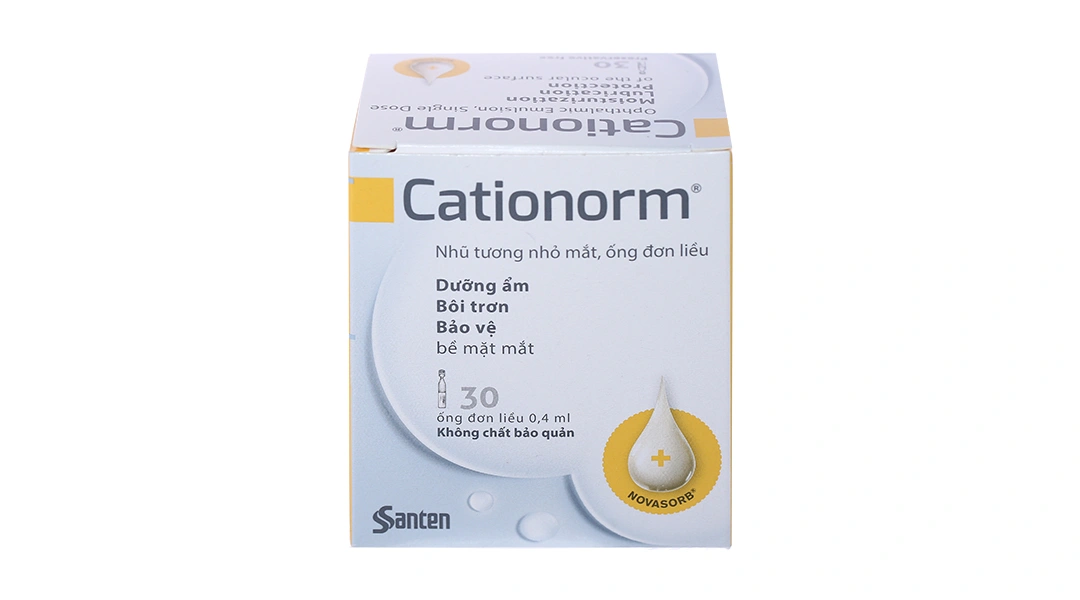 Nhũ tương nhỏ mắt Cationorm dưỡng ẩm, bôi trơn mắt (30 ống x 0.4ml) - 2