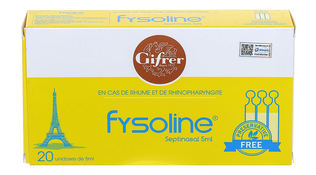 Nước muối sinh lý Fysoline Septinasal vệ sinh mũi (20 ống x 5ml) - 5