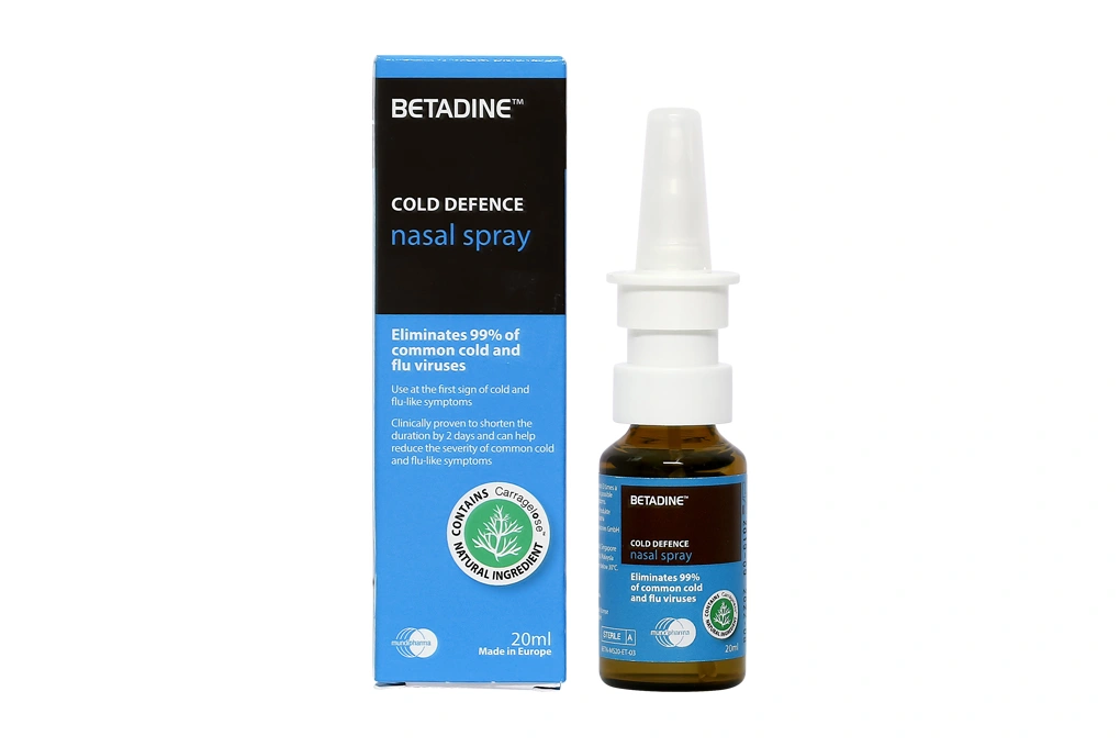 Xịt mũi Betadine Cold Defence Nasal Spray ngừa virus cảm, cúm chai 20ml - 