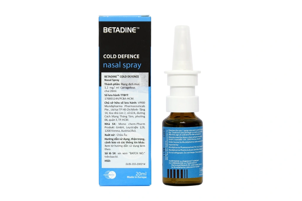 Xịt mũi Betadine Cold Defence Nasal Spray ngừa virus cảm, cúm chai 20ml - 1