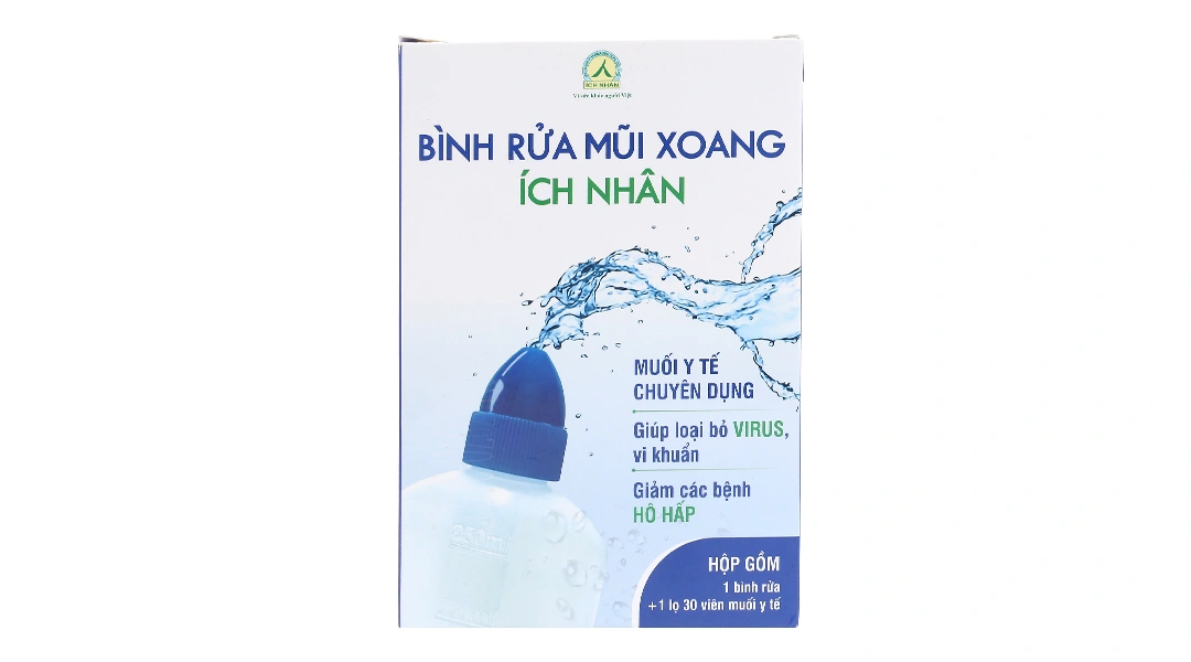 Bộ dụng cụ vệ sinh mũi Ích Nhân làm sạch khoang mũi, họng (1 bình 240ml + 30 viên) - 1