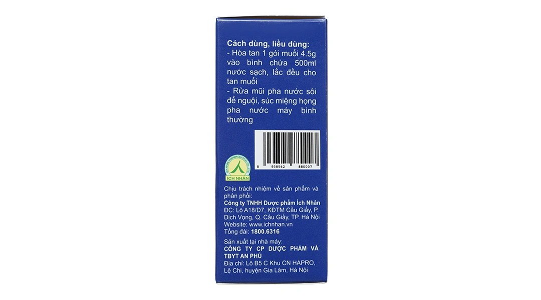 Muối Y Tế Ích Nhân pha nước súc miệng họng, rửa mũi (20 gói x 4.5g) - 3