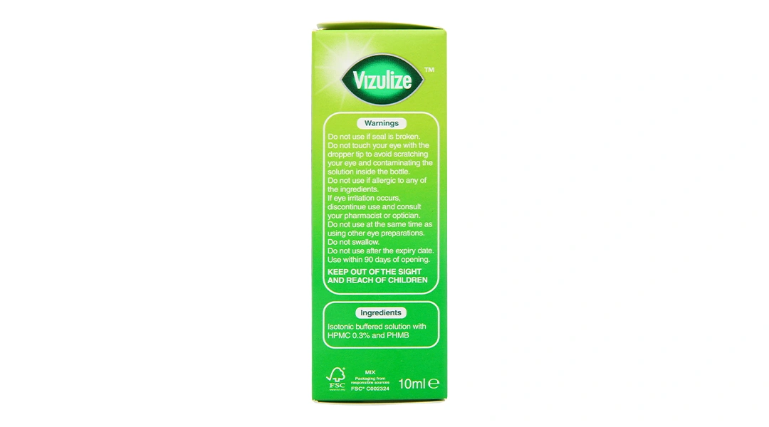 Nước mắt nhân tạo Vizulize Hypromellose 0.3% giảm cảm giác khô, kích ứng mắt chai 10ml - 2