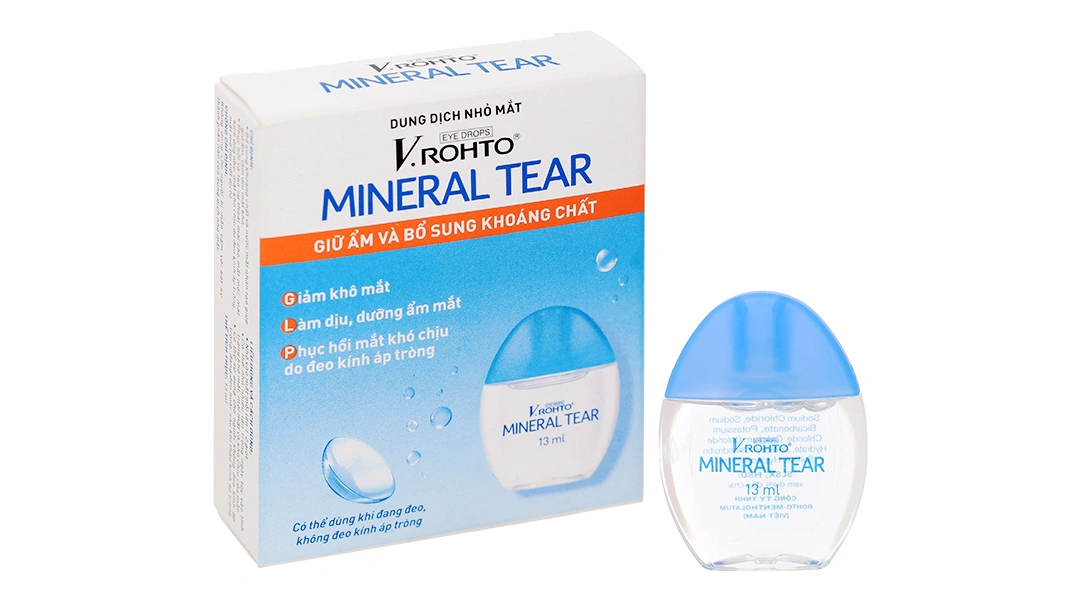 Dung dịch nhỏ mắt V.Rohto Mineral Tear giữ ẩm và bổ sung khoáng chất chai 13ml - 