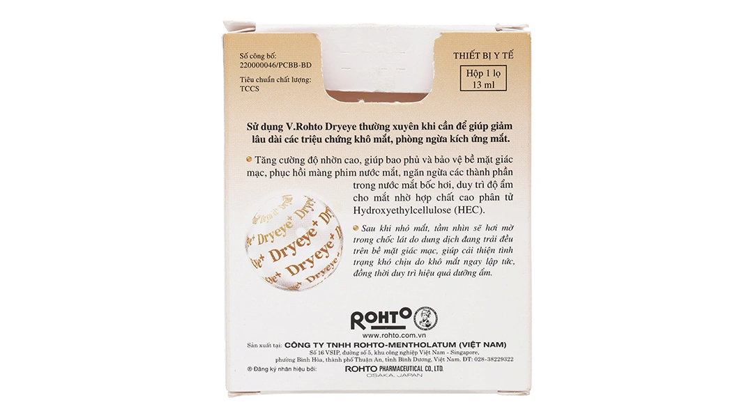 Dung dịch nhỏ mắt V.Rohto Dryeye bổ sung nước mắt nhân tạo chai 13ml - 1