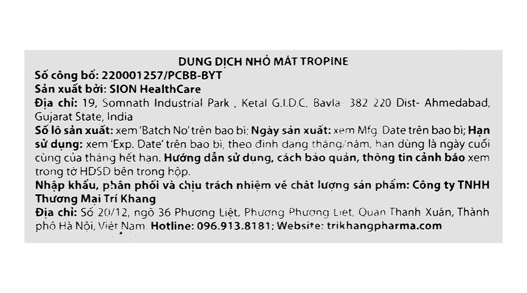 Dung dịch nhỏ mắt Tropine Sion giúp kiểm soát cận thị chai 10ml - 4