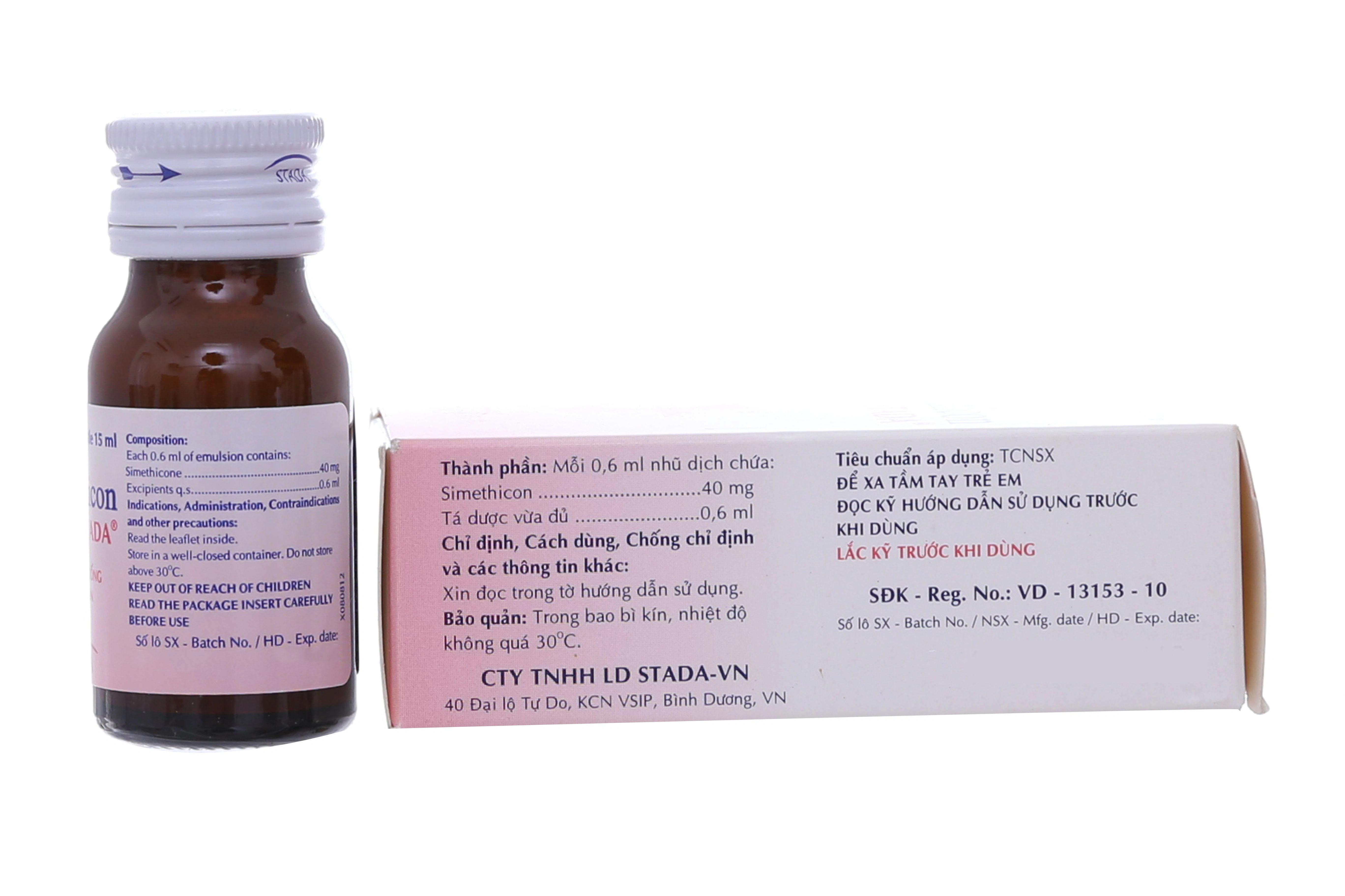 Nhũ dịch uống Simethicon Stada trị đầy hơi, khó tiêu chai 15ml - 1