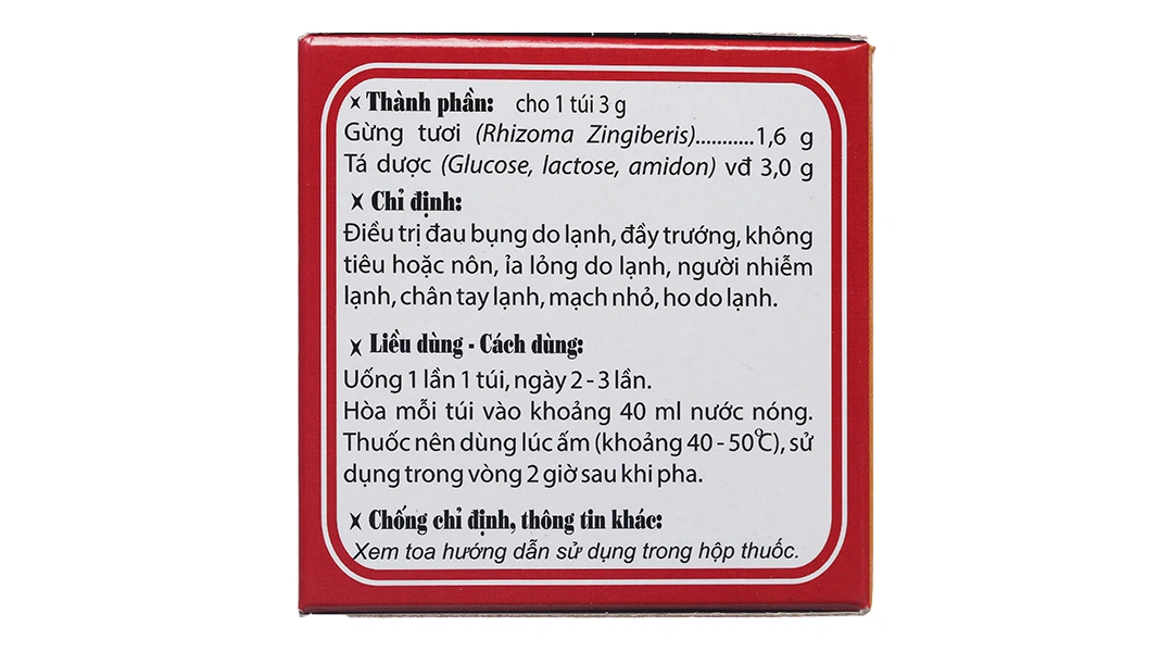 Trà gừng hòa tan Traphaco giảm đau bụng, đầy trướng hộp (10 túi x 3g) - 3