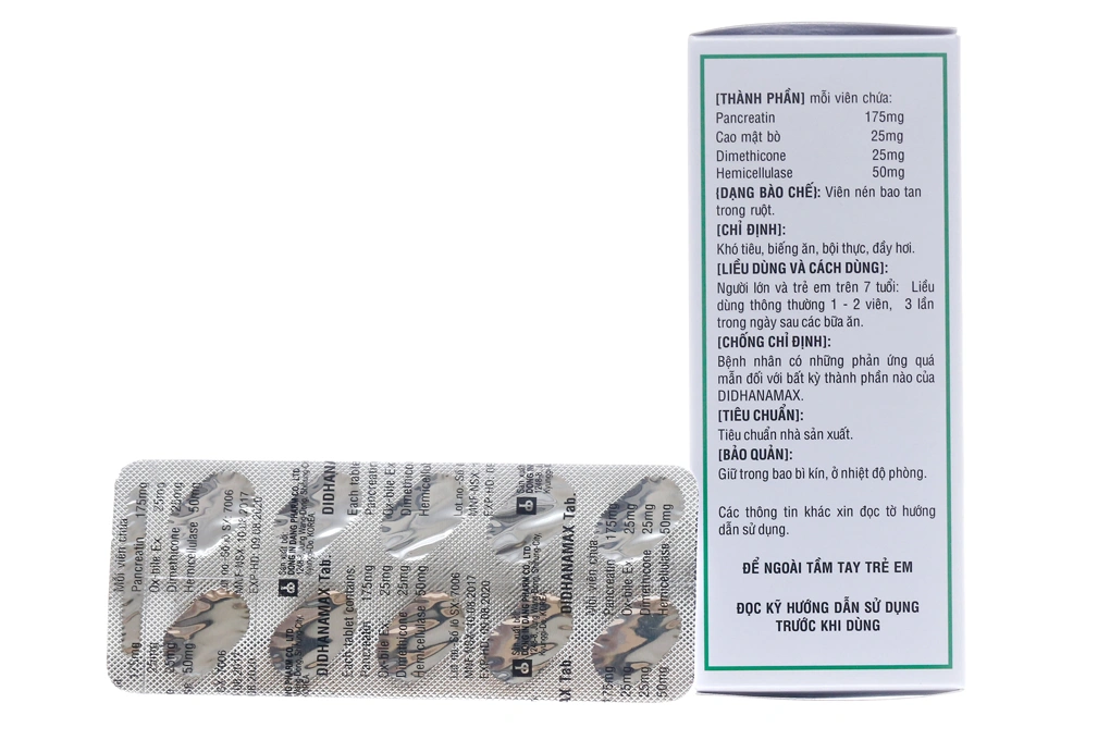 Didhanamax trị đầy hơi, khó tiêu (10 vỉ x 10 viên) - 1