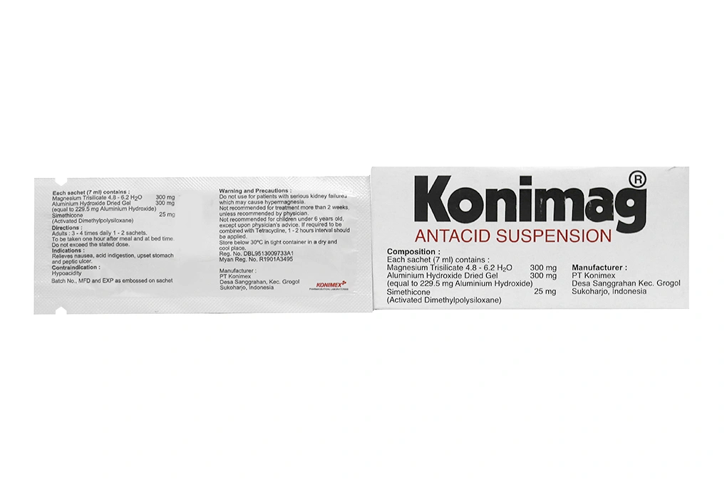 Hỗn dịch uống Konimag giảm buồn nôn, khó tiêu do dư acid (30 gói x 7ml) - 1