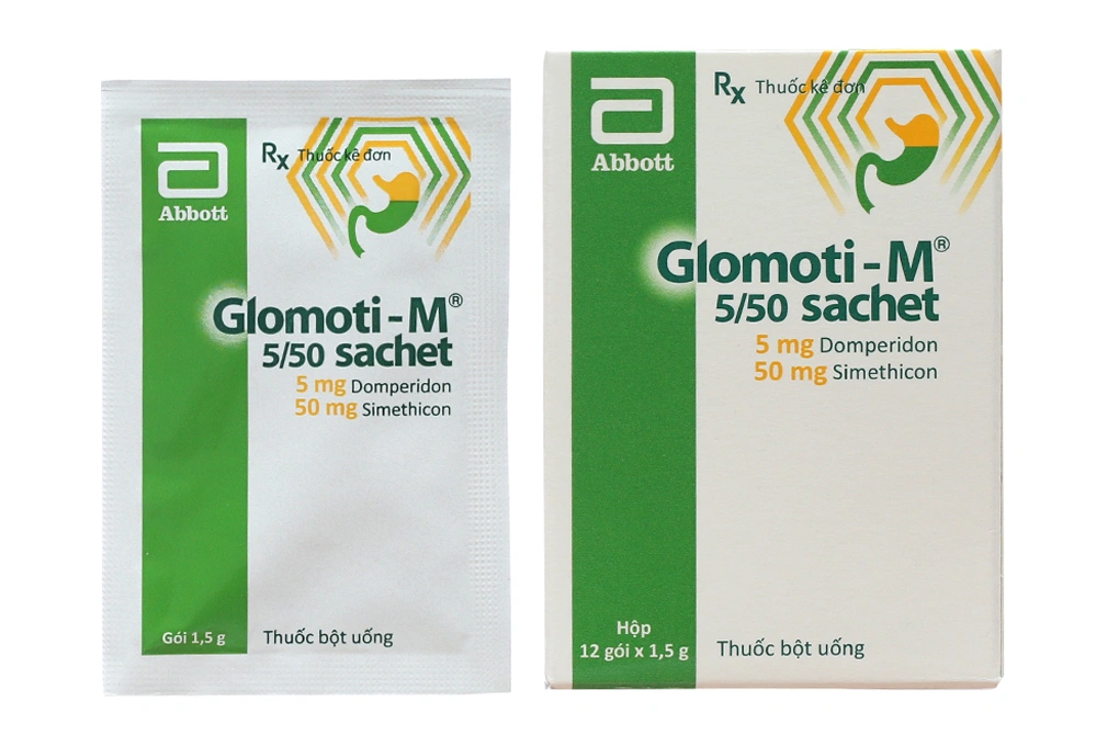 Thuốc bột uống Glomoti-M 5/50 Sachet trị triệu chứng nôn và buồn nôn (12 gói x 1.5g) - 1