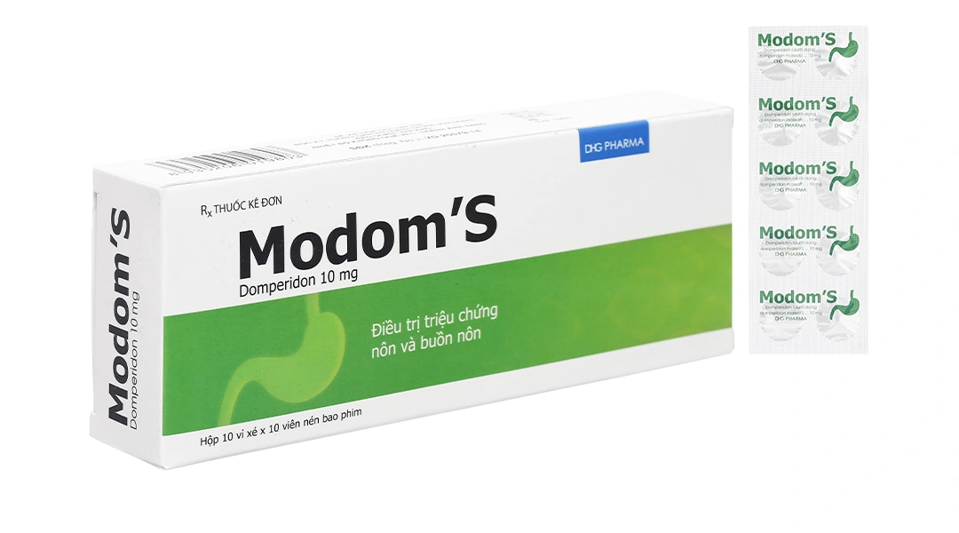 Modom's 10mg trị triệu chứng nôn và buồn nôn (10 vỉ x 10 viên) - 