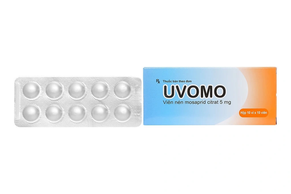 Uvomo 5mg trị rối loạn tiêu hóa (10 vỉ x 10 viên) - 