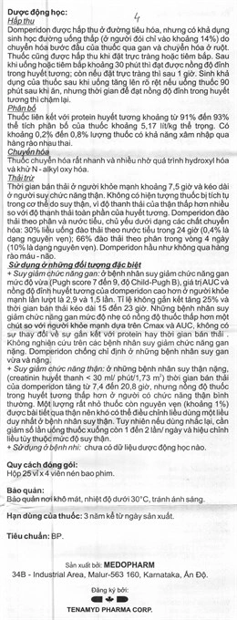 Peridom - M 10mg trị chứng nôn và buồn nôn (25 vỉ x 4 viên) - 6